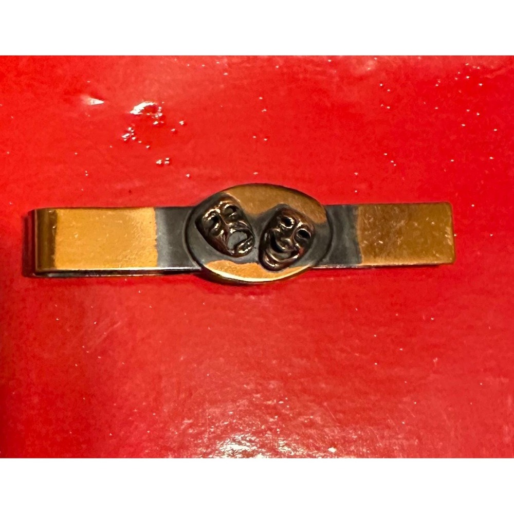 1960's Copper Tie Clasp Comedy & Tragedy Masks Arnold's Original